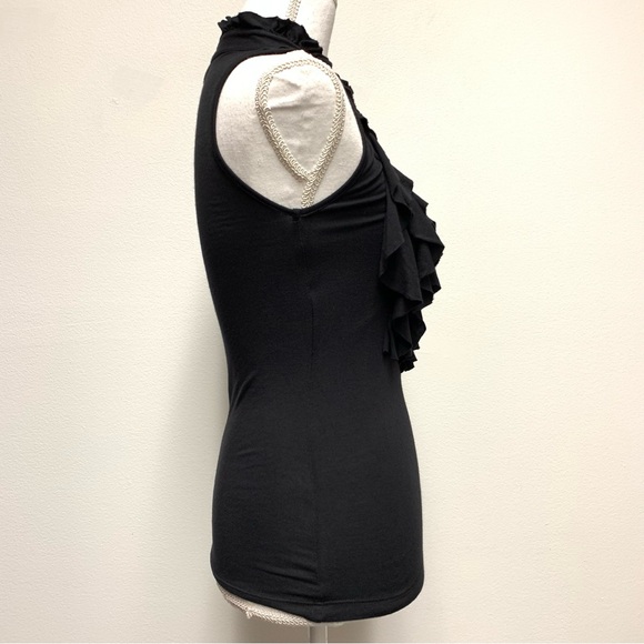 Vintage Y2K 90s Heart Soul Ruffle Top Size M Goth Romantic Vampire Whimsigoth - Picture 5 of 9